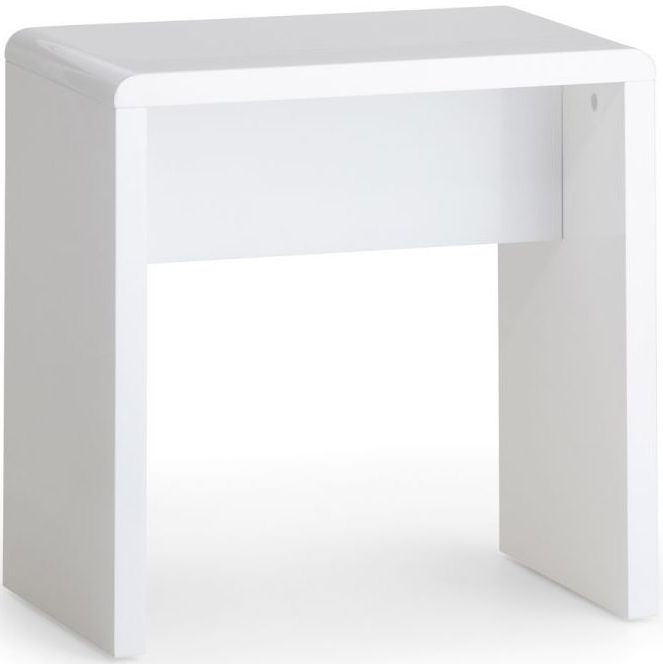 Manhattan White High Gloss Lacquered Bedroom Stool