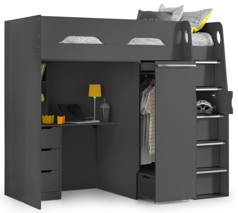 Pegasus Matt Anthracite High Sleeper Bed