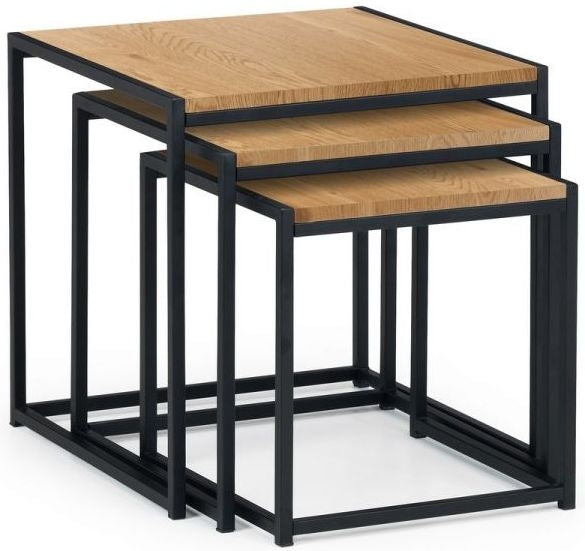 Tribeca Euro Oak Nest of 3 Tables