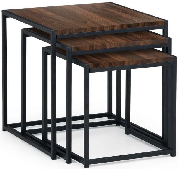 Tribeca Walnut Nest of 3 Tables