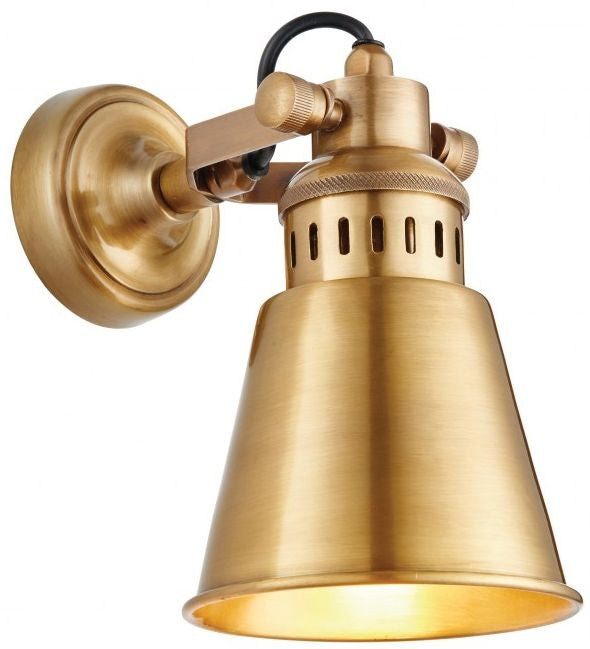 Elms Antique Brass Wall Light