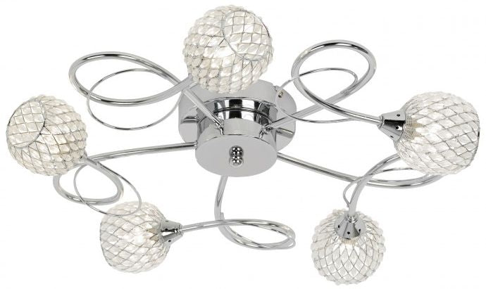 Aherne 5 Chrome Ceiling Light