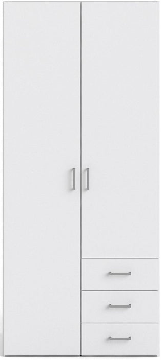 Space Wardrobe 2 Door 3 Drawer in White