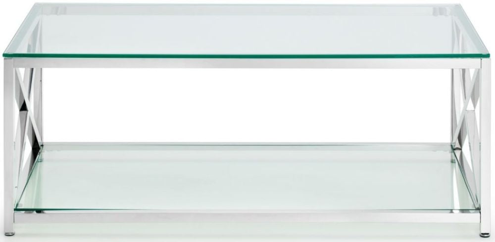 Miami Glass and Chrome Coffee Table