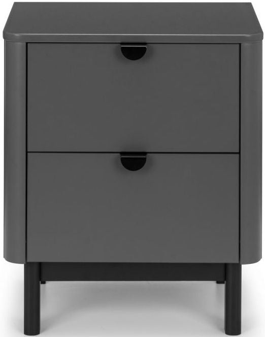 Chloe Storm Grey 2 Drawer Bedside Cabinet