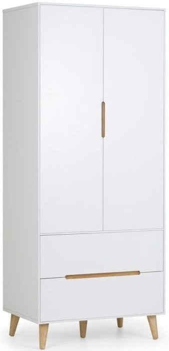 Alicia White and Oak 2 Door Combi Wardrobe