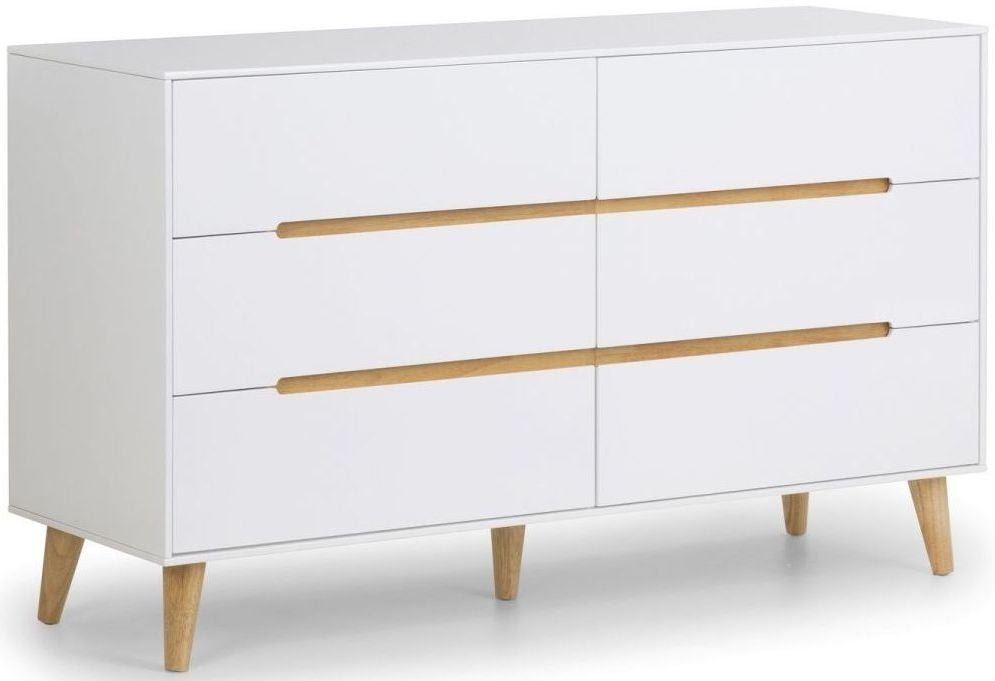 Alicia White and Oak 6 Drawer Chest