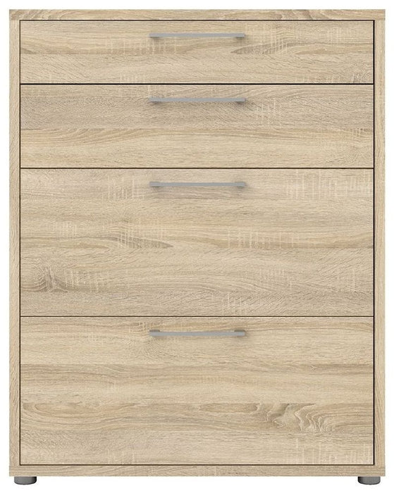 Prima Office Storage with 2 Drawer 2 File Drawer in Oak