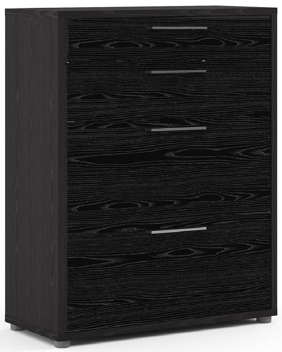 Prima Office Storage with 2 Drawer 2 File Drawer in Black Woodgrain