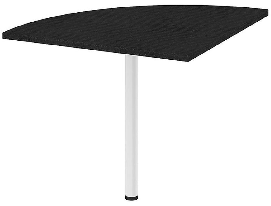 Prima Corner Desk Top in Black Woodgrain with White Legs