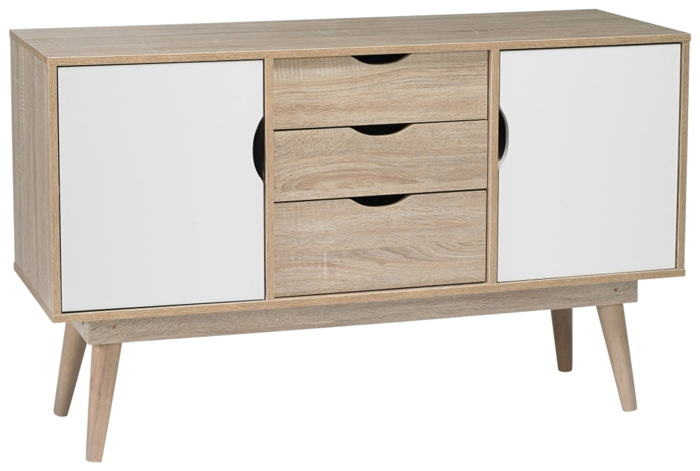 Scandi Oak 2 Door Sideboard - White