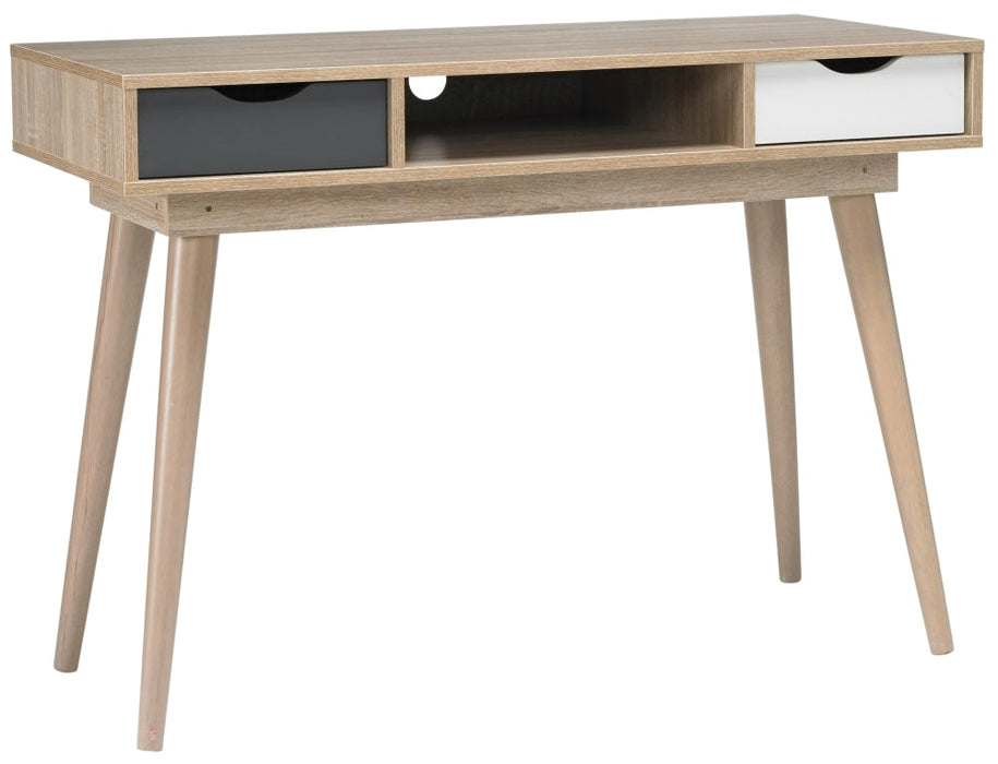 Scandi Oak Desk - White and Grey