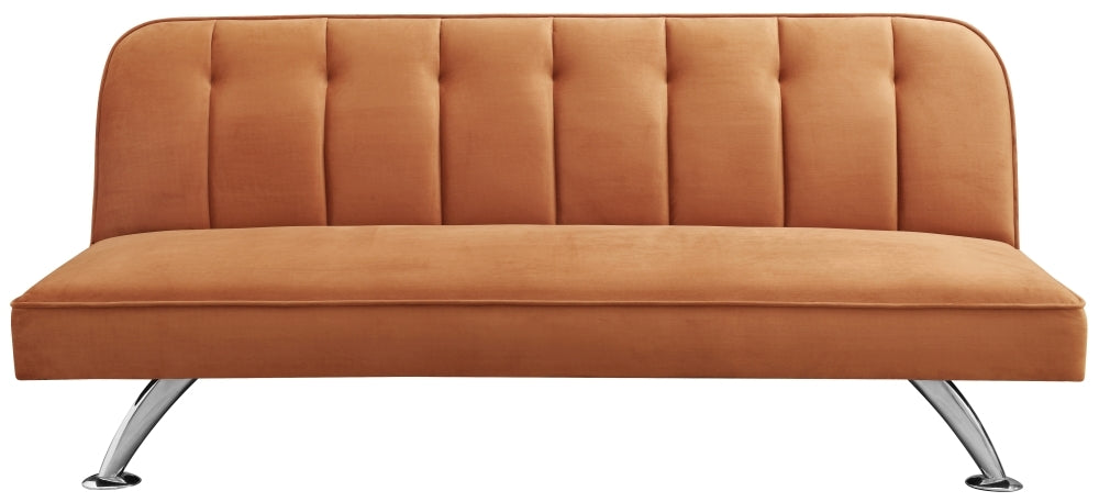 Brighton Orange Velvet Sofabed