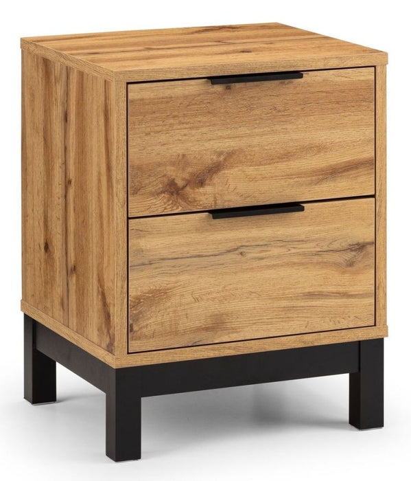 Bali Oak 2 Drawer Bedside Cabinet