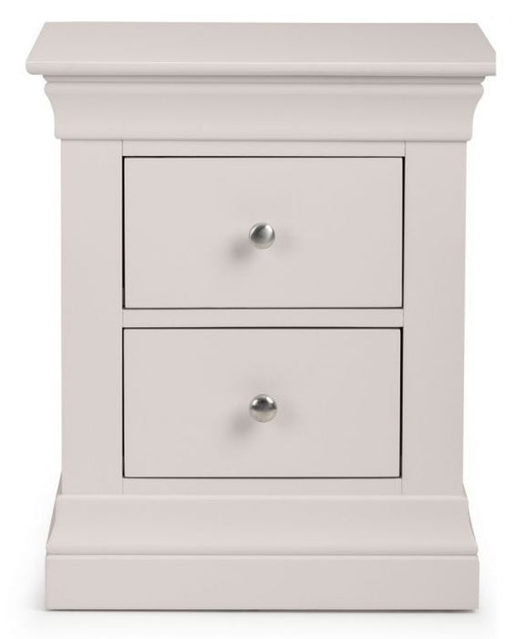 Clermont Light Grey 2 Drawer Bedside Cabinet