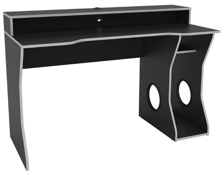 Enzo Black and Silver Gaming Desk