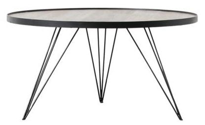 Tufnell Black Metal Round Hairpin Legs 80cm Coffee Table