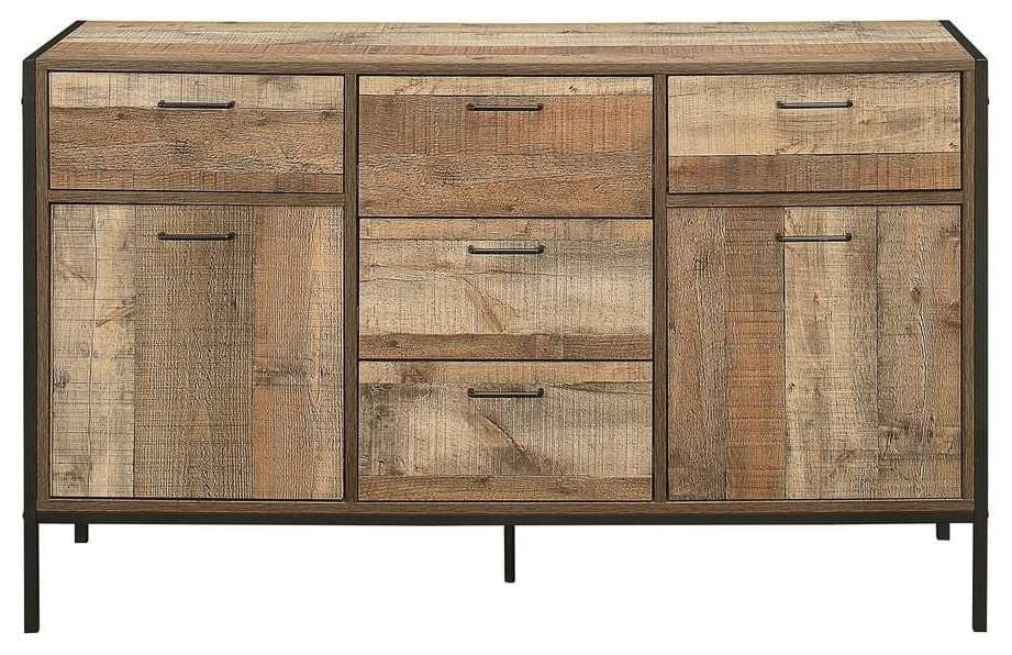 Urban Rustic Wood Effect Industrial Style Large Sideboard