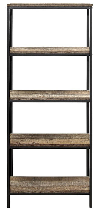 Urban Rustic Wood Effect Industrial Style Tall Bookcase