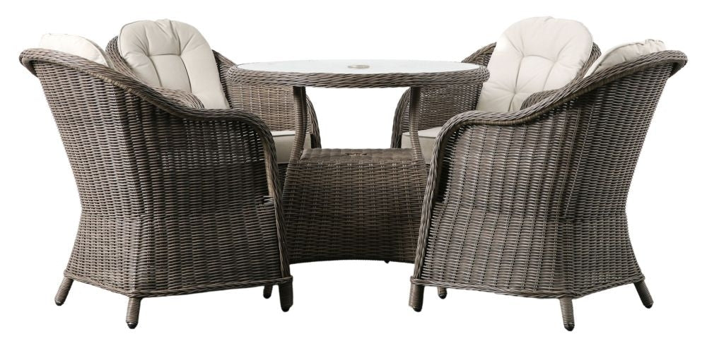 Fior 4 Seater Round Dining Set - Natural