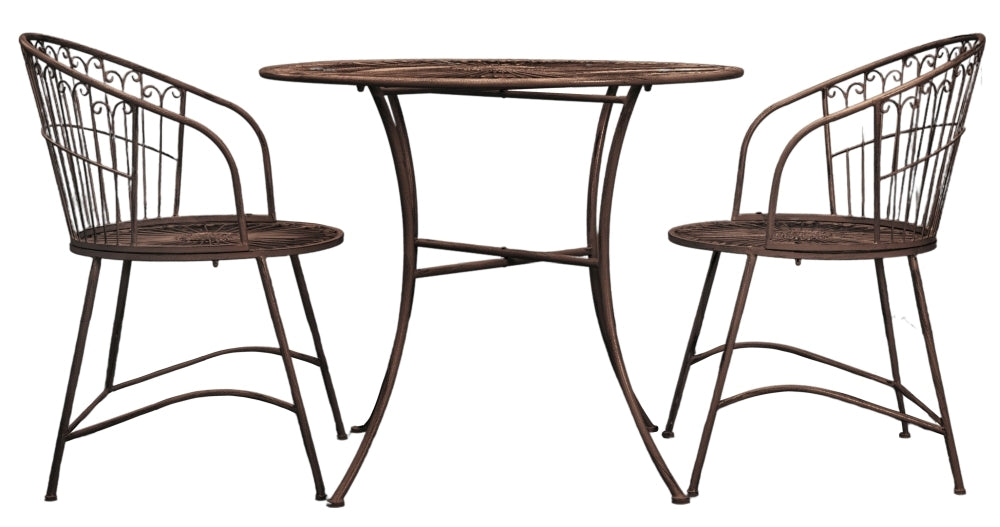 Siracusa Noir Metal Outdoor Garden 2 Seater Bistro Set