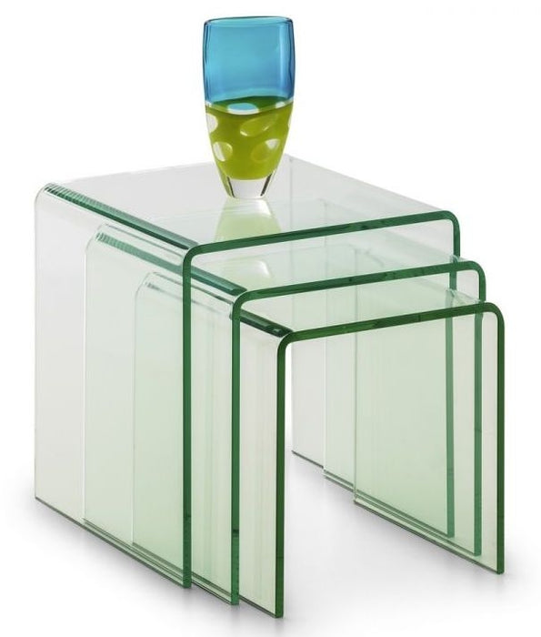 Amalfi Clear Glass Nest of 3 Table