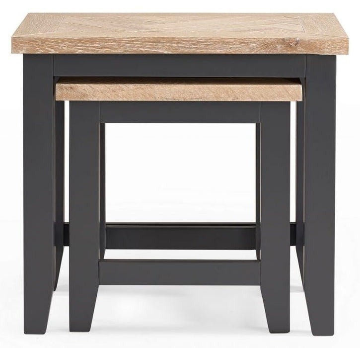 Bordeaux Dark Grey Lacquer Nest of 2 Tables