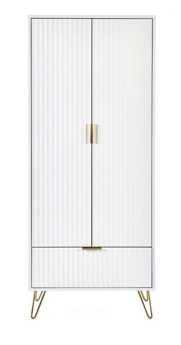 Murano Matte White 2 Door 1 Drawer Wardrobe