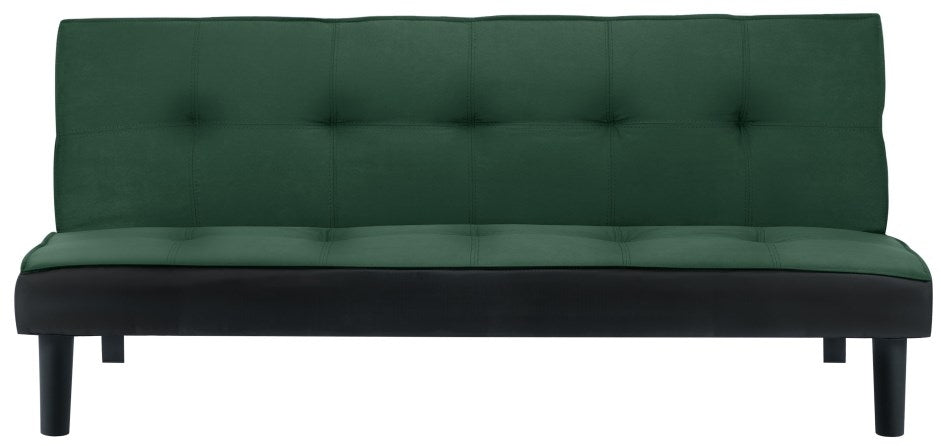 Aurora Green Velvet Click Clack Sofa Bed
