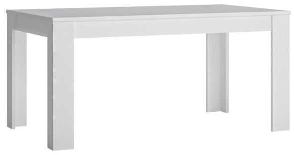 Lyon 160cm-200cm Large 6 Seater Extending Dining Table in White and High Gloss