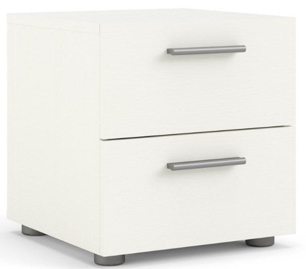 Pepe Bedside 2 Drawer in White Woodgrain
