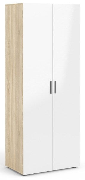 Pepe Wardrobe with 2 Door in Oak with White High Gloss