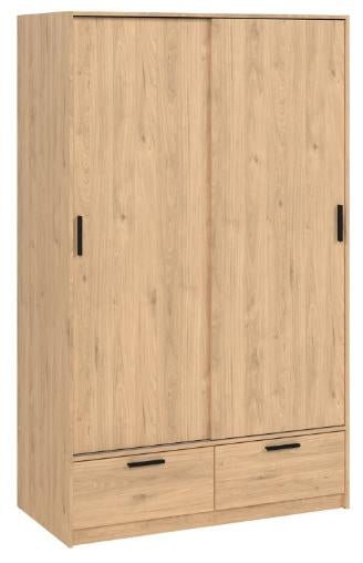 Line Wardrobe with 2 Door 2 Drawer in Jackson Hickory Oak