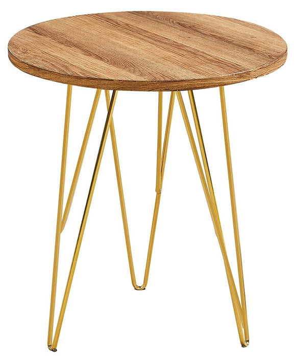 Fusion Oak Effect Lamp Table with Hairpin Legs