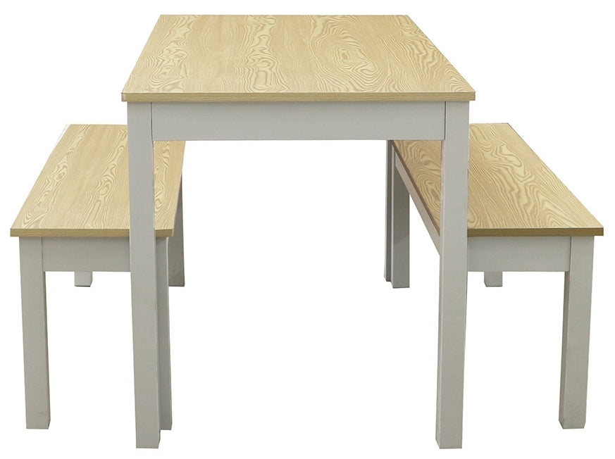 Ohio Oak and Grey Fixed Top Dining Set