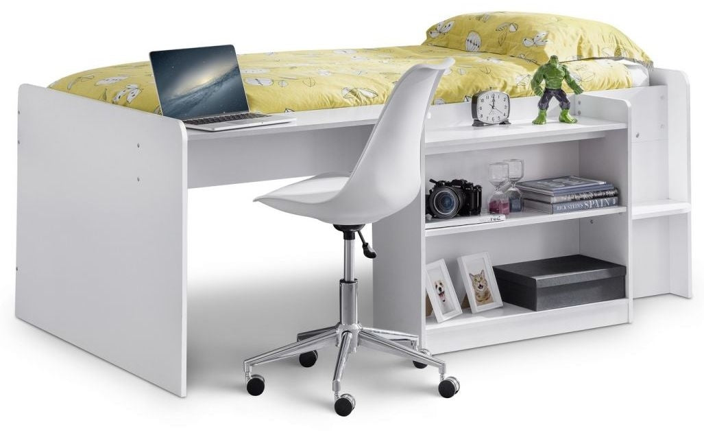 Neptune Matt White Midsleeper Bed