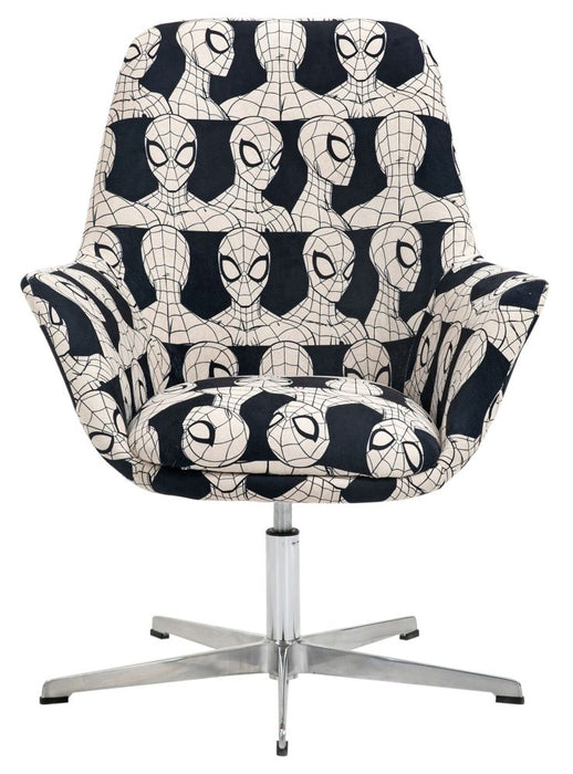Disney Spider Man Black and White Fabric Egg Swivel Chair