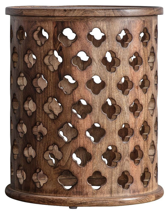 Avalynn Natural Mango Wood Round Side Table