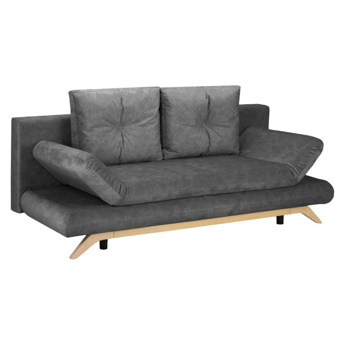 Athell Charcoal 3 Seater Sofabed with Storage