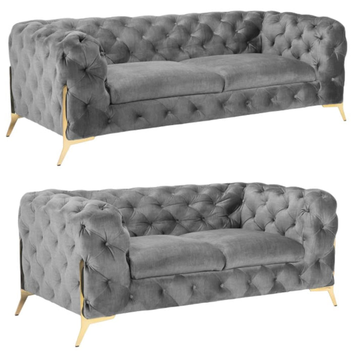Chelsea Chesterfield Grey 3+2 Seater Sofa
