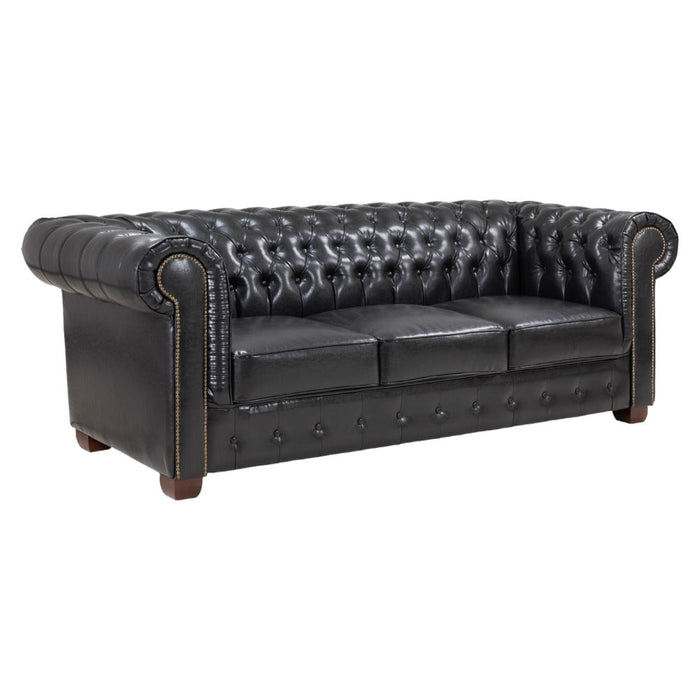 Chesterfield Black 3 Seater Sofa