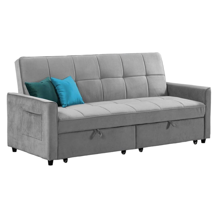 Elegance Plush Grey 3 Seater Sofabed