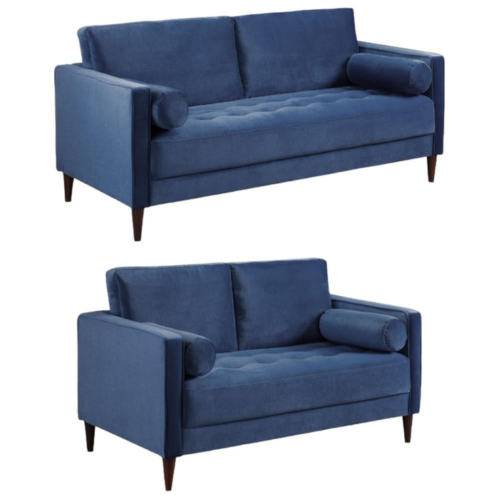 Harper Plush Blue 3+2 Seater Sofa