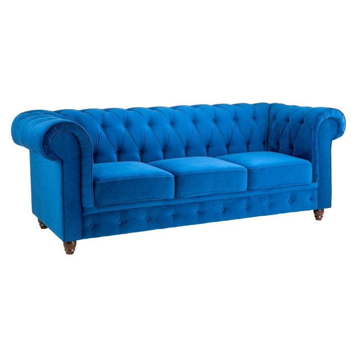 Kensington Flush Blue 3 Seater Sofa