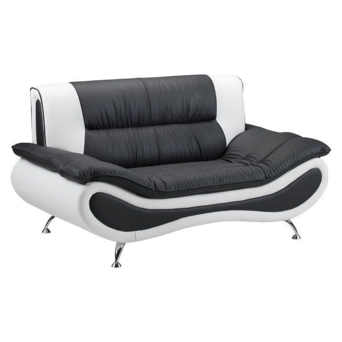 Napoli White and Black 2 Seater Sofa