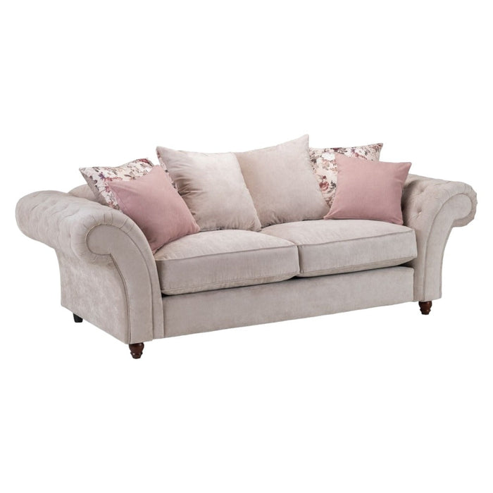 Roma Chesterfield Beige 3 Seater Sofa