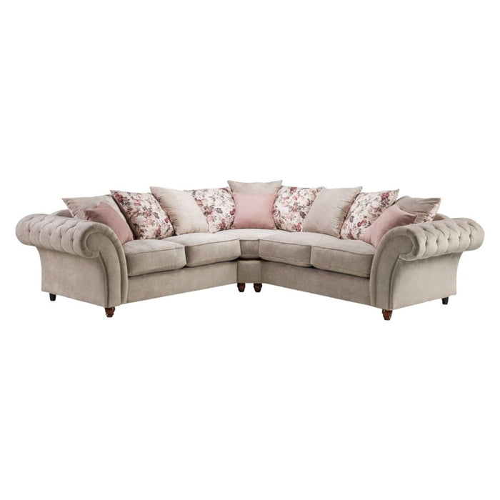 Roma Chesterfield Beige Large Corner Sofa