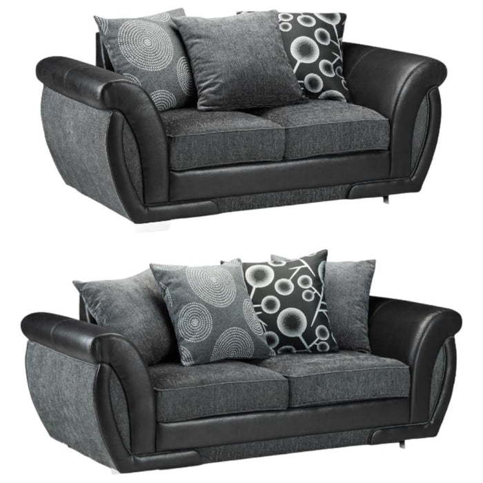 Shannon Black and Grey 3+2 Seater Sofa