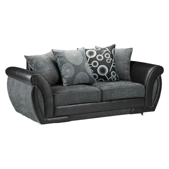 Shannon Black and Grey 3 Seater Sofa