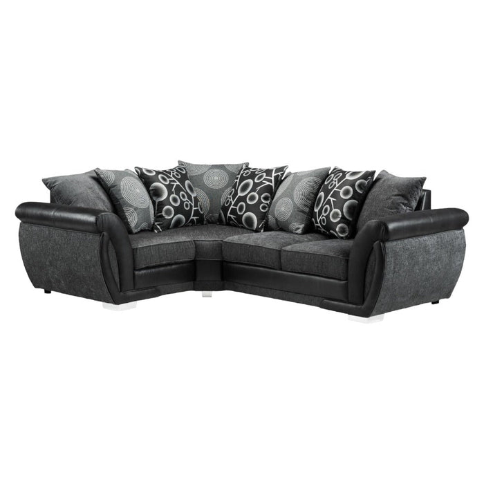 Shannon Black and Grey Left Hand Facing Corner Sofa